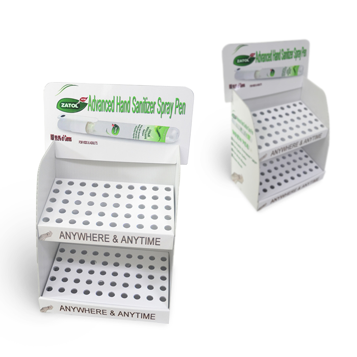 Two-Tier E-Vape POP Counter Display with Corrugated Plastic Stands