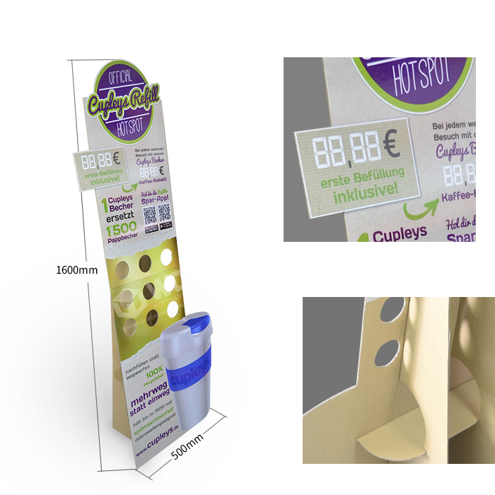 Photo Cardboard Stand-Up Coffee Cup Display