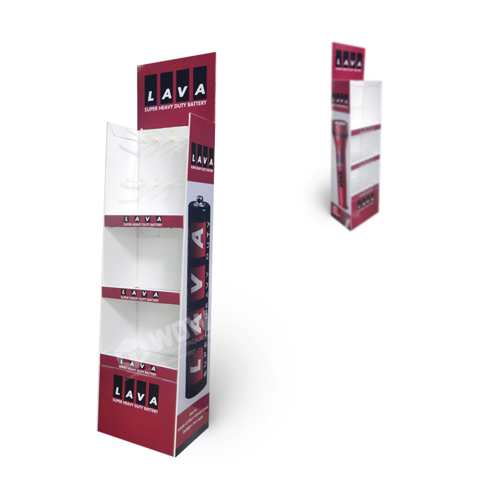 Cardboard Peg Display Stand for Flashlights with POS Marketing Materials