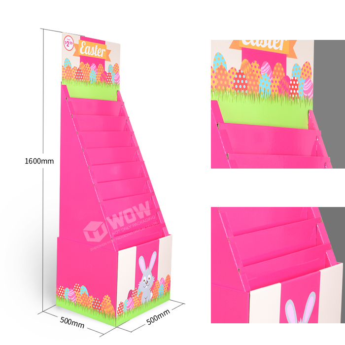 10-Tier Cardboard POS Greeting Card Display Units with Tiered Floor Stand