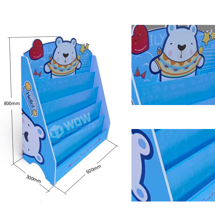 Greeting Card Stand Display Featuring 5 Tiers Countertop Display Rack and PVC Display Stand