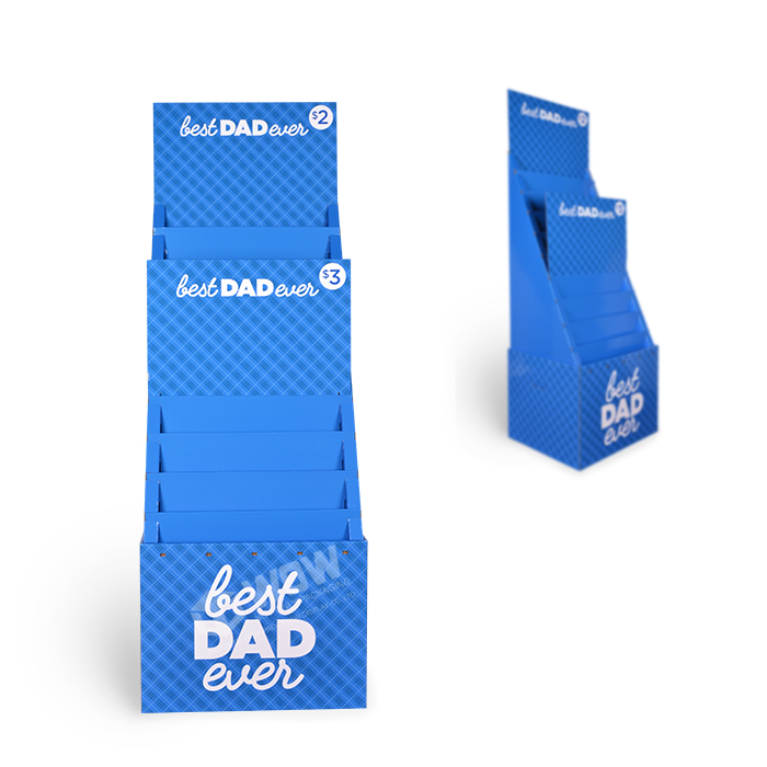 Greeting Card Floor Display Stand Featuring Custom FSDU and 12 Tiers with Cardboard Display Rack