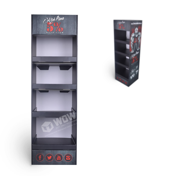 Cardboard Sports Display Rack with FSDU Design and Point of Sale Printing