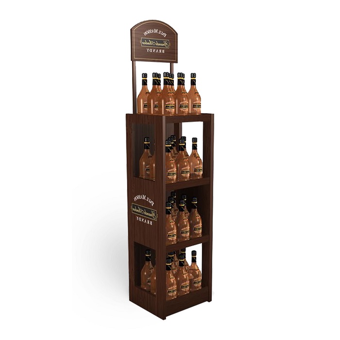 Custom Metal POP Floor Stand Wine Retail Display Racks