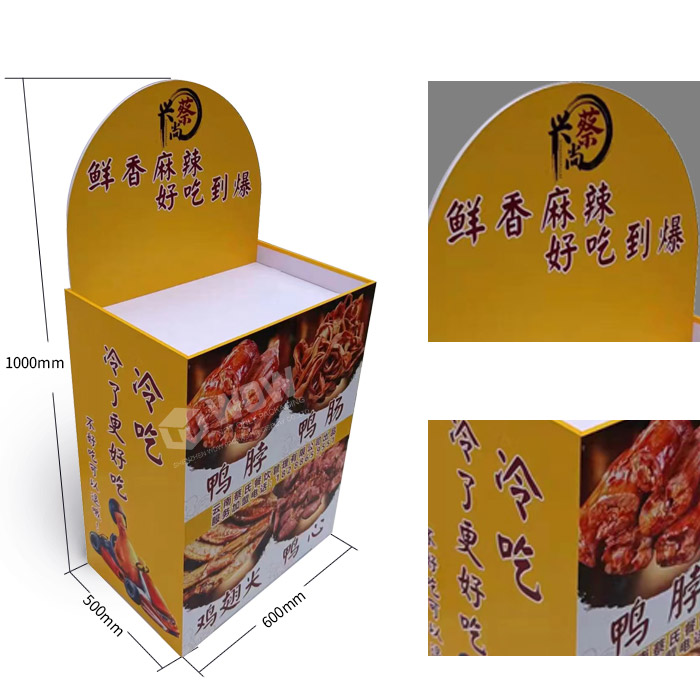 Beef Jerky Display Rack with Printed Dump Bins and Custom Retail Display Units Featuring PVC Display Racks