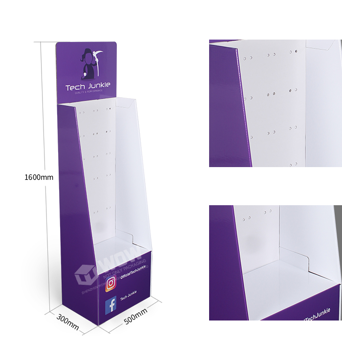 Wig Display Rack Featuring Cardboard Displays with Hooks and Offset Printing on Corrugated Materials