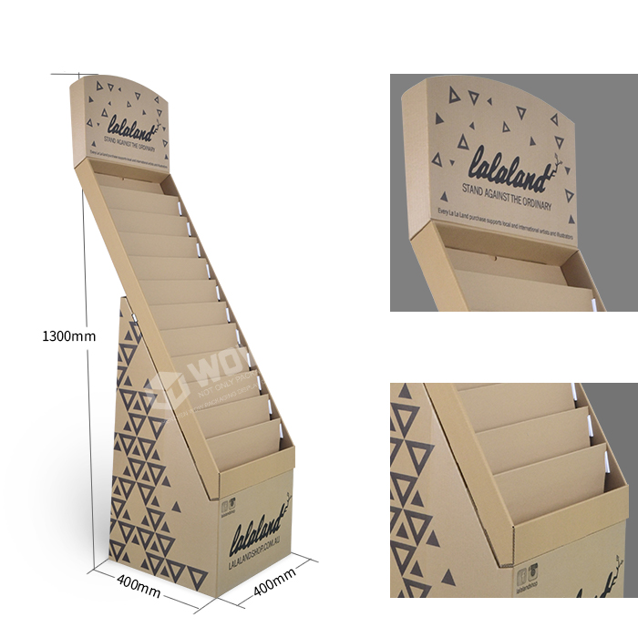 12-Tier Custom Cardboard Greeting Card Floor Display Stand
