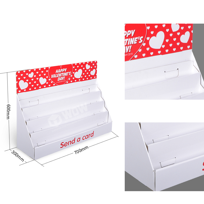 Greeting Card Retail Counter Display Stand with Cardboard Point of Sale