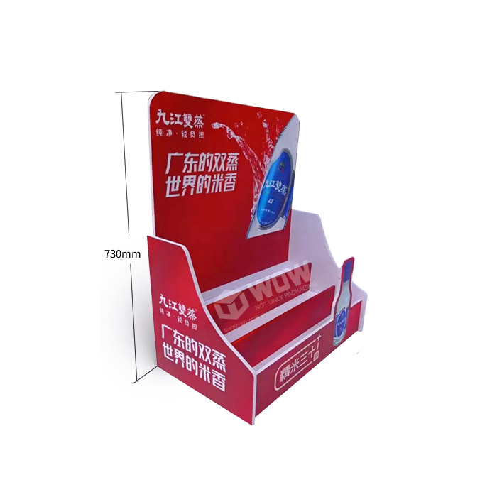 Tier Liquor Bottle Shelf Featuring Point of Purchase Counter Display with 3 Tiers and PVC Display Stand