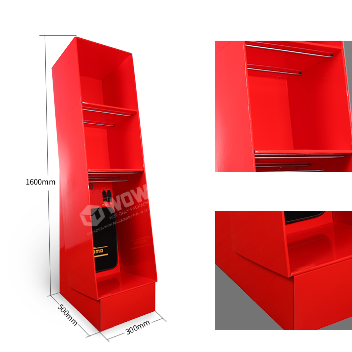 Tiered Cardboard Display Stand for Tee Shirt Rack in China