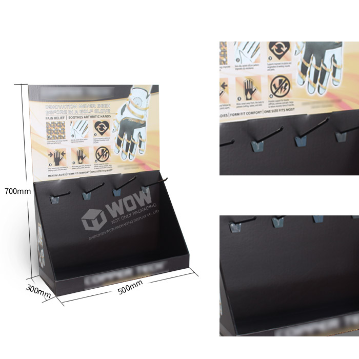 Corrugated Countertop Pegboard Display Rack Boxes for Golf Gloves