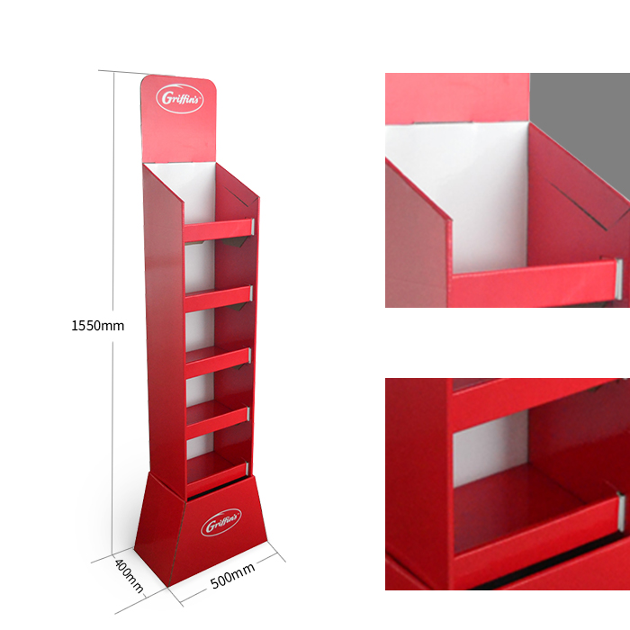 Retail Snack Display Racks with Cardboard Endcap and Floor Display Rack