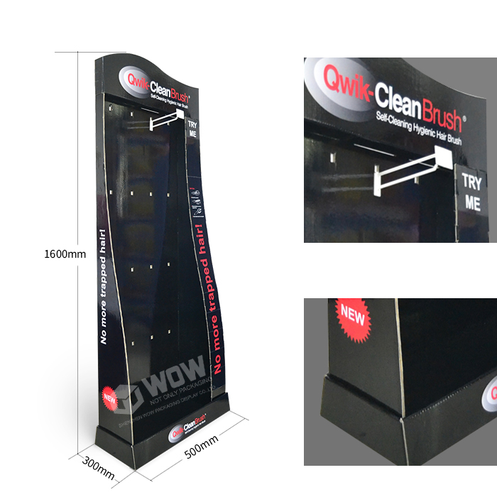 Broom Display Stand Featuring Cardboard Peg Displays and Retail POS Stands with Cardboard Design