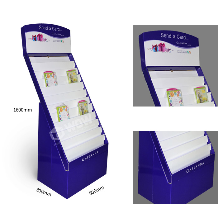 Cardboard Paper Tiered Display Rack for Postcards