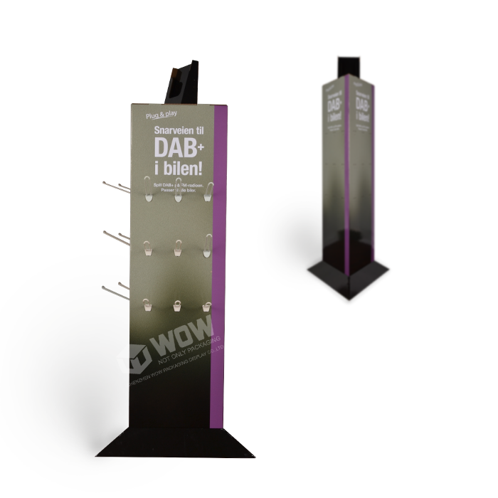 Rotating Cell Phone Accessories Display Rack with Cardboard Peg Display