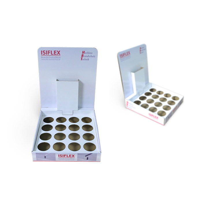 Cardboard Bottle Display Featuring Cardboard Counter Display Units