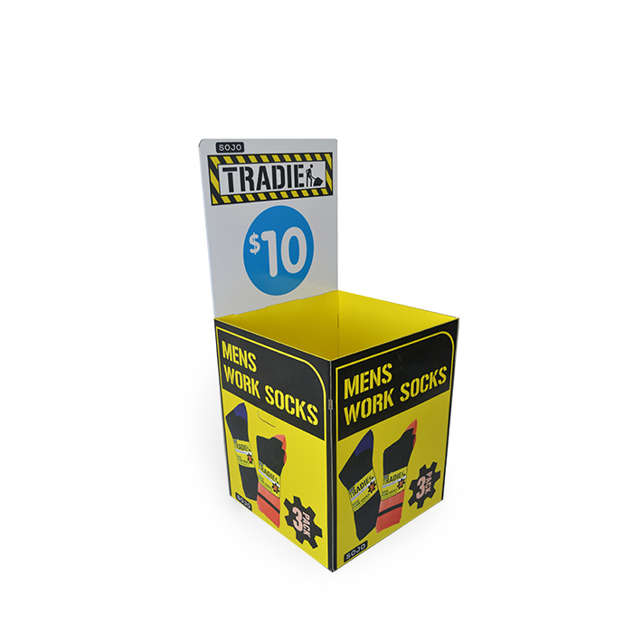 Cardboard Dump Bins for Retail Sock Display Rack and POP Packaging