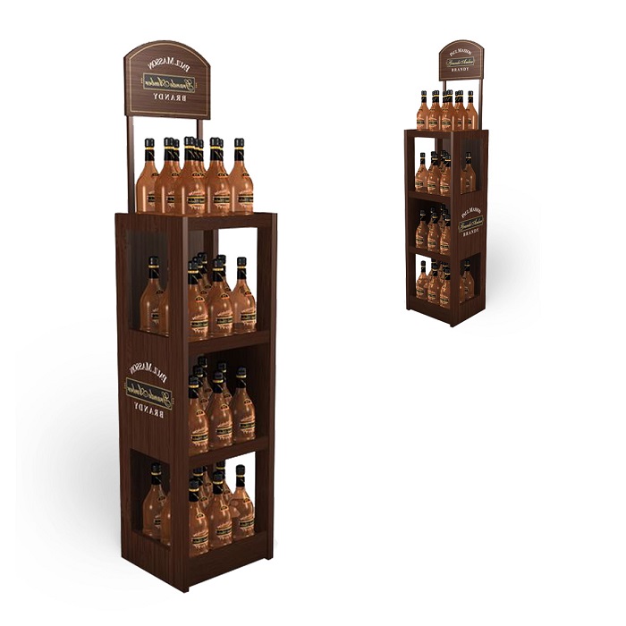 Custom Metal POP Floor Stand Wine Retail Display Racks