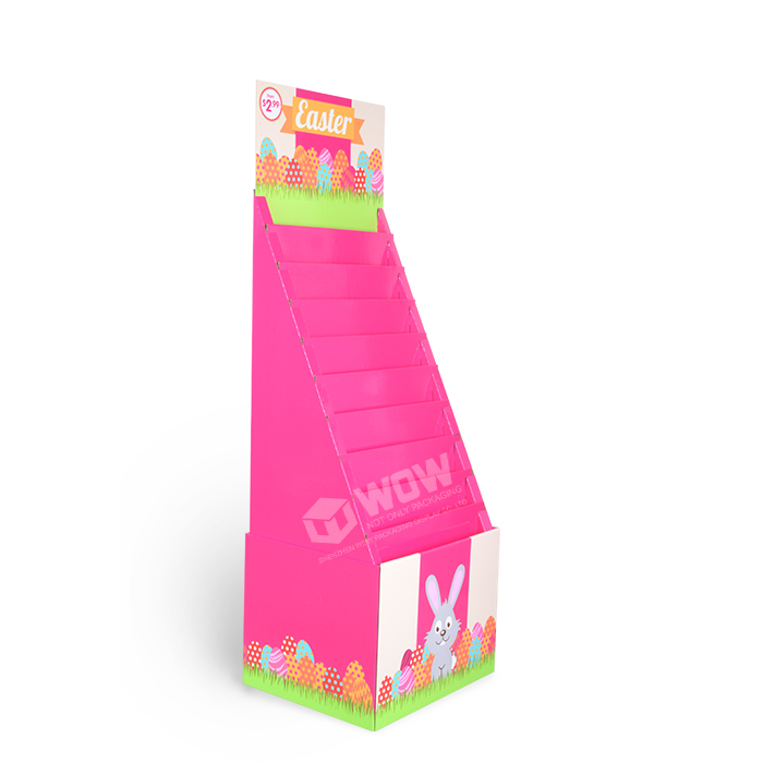 10-Tier Cardboard POS Greeting Card Display Units with Tiered Floor Stand