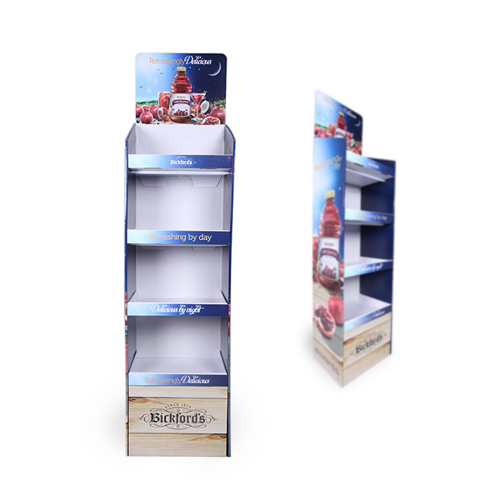 4-Tier POS Pop-Up Cardboard Display Stand for Drink