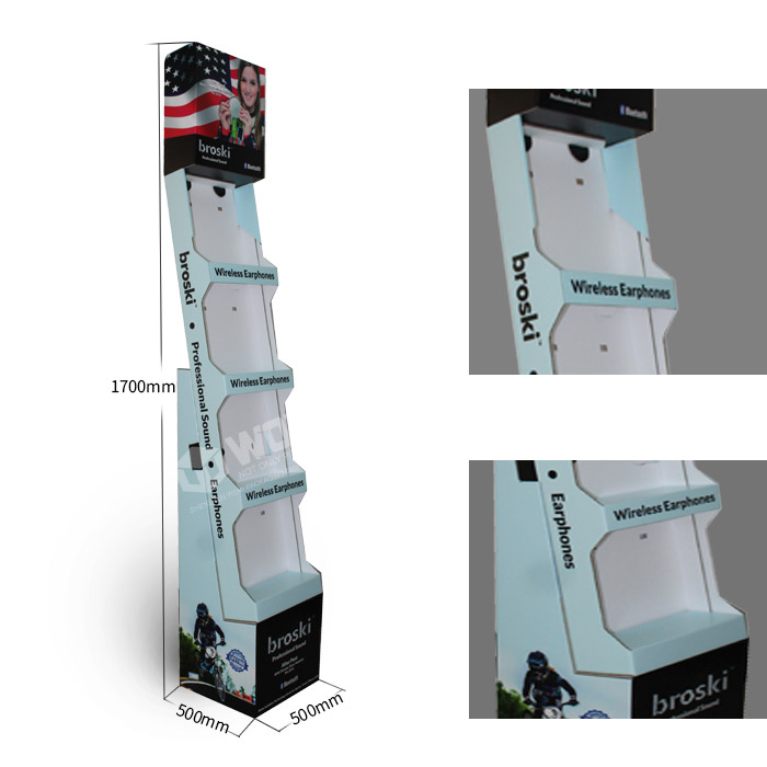 Multi-Tiered POS Cardboard Display Stand for Mobile Accessories