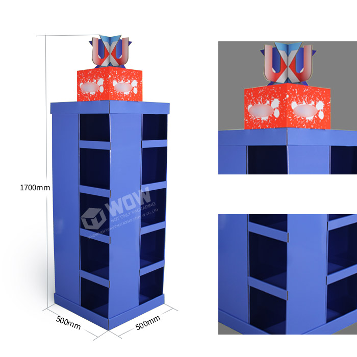 Cardboard T-Shirt Display on Supermarket Pallet with Point of Sale Stands
