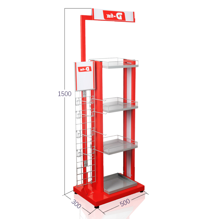 Garden Tools Display with Retail Wire Racks and Hooks