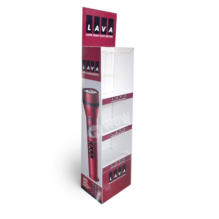 Cardboard Peg Display Stand for Flashlights with POS Marketing Materials