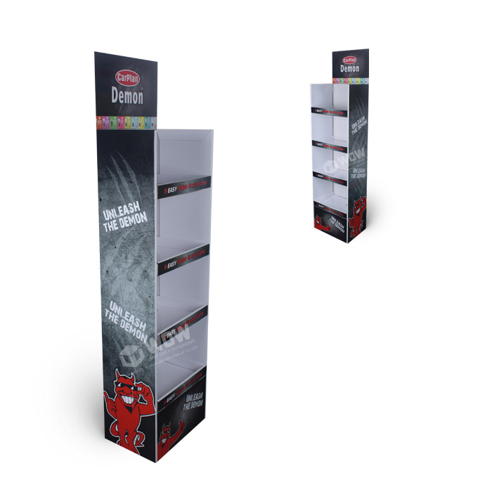 Corrugated Floor Standing POP Beef Jerky Store Display Rack