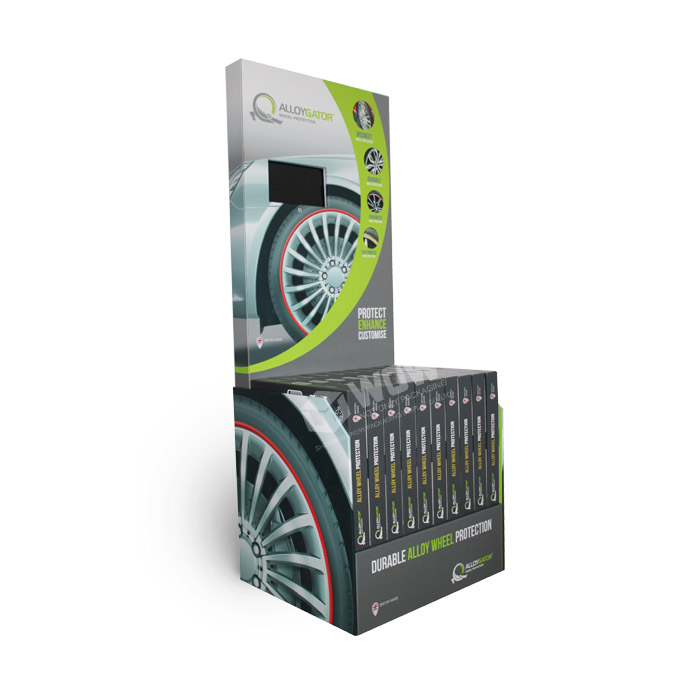 Custom Cardboard Tire Display Rack with Point of Sale Printing