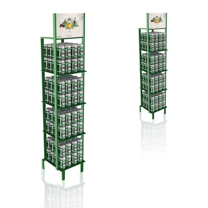 Heavy-Duty Metal Shelf Retail Display for Beer