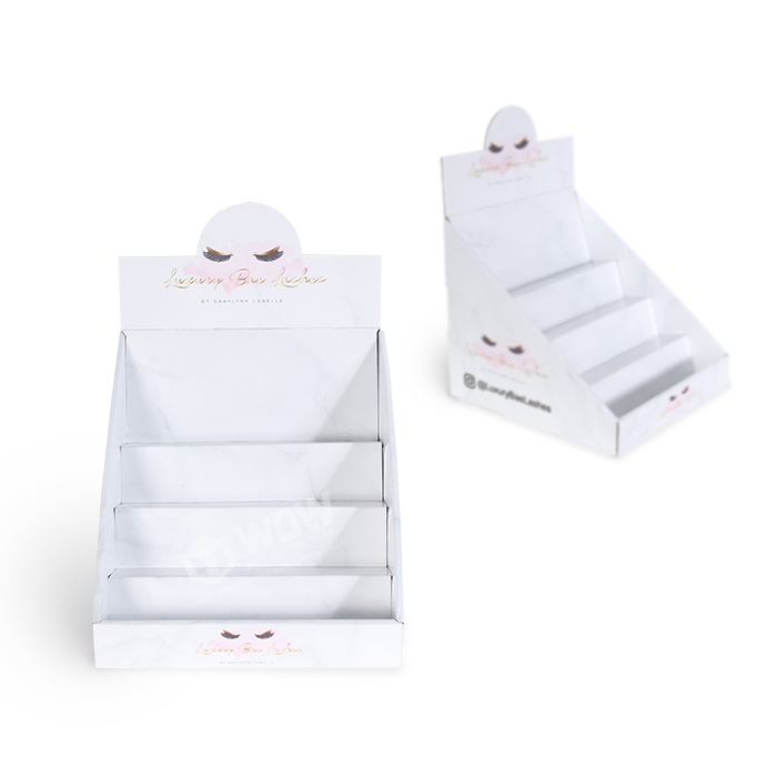 4-Tier POS Counter Cosmetic Retail Cardboard Display Stands