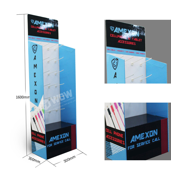 Custom Cardboard POP Hanging Mobile Accessories Display Rack