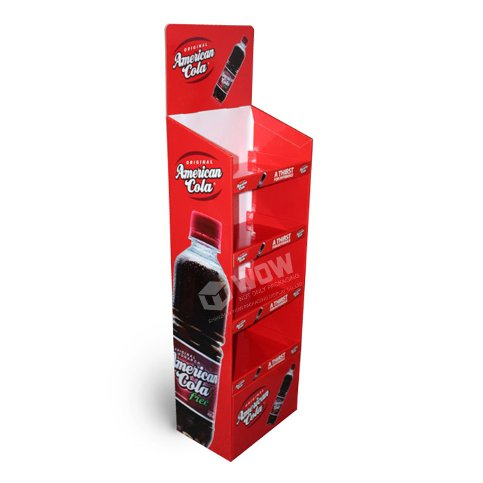 Custom Cardboard 4-Tier Display Shelf for Coca-Cola Store Displays