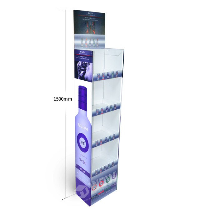 Custom Cardboard Floor Wine Bottle POS Display Solutions