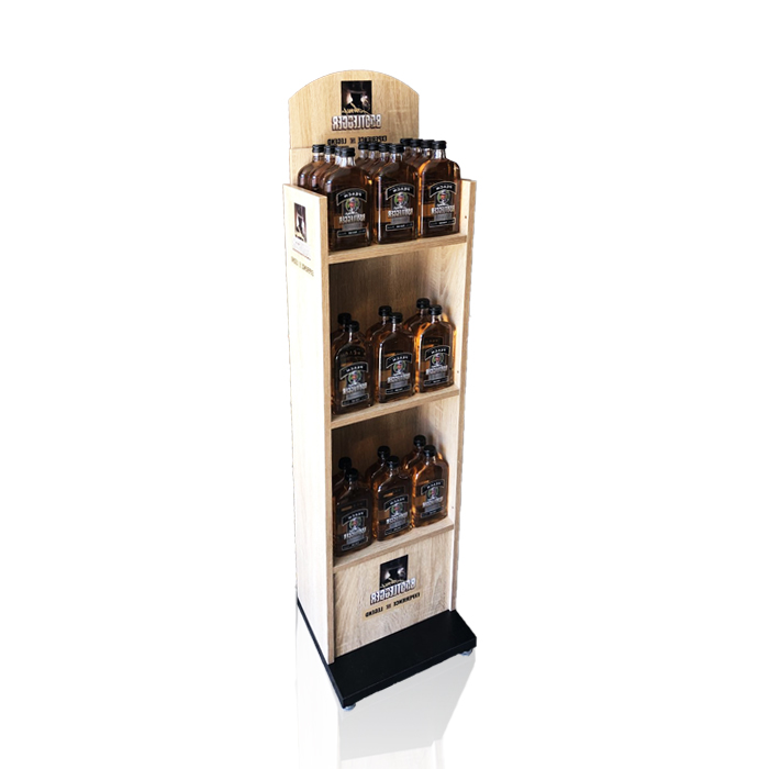 Retail POS Displays with Wooden Wine Endcap Display
