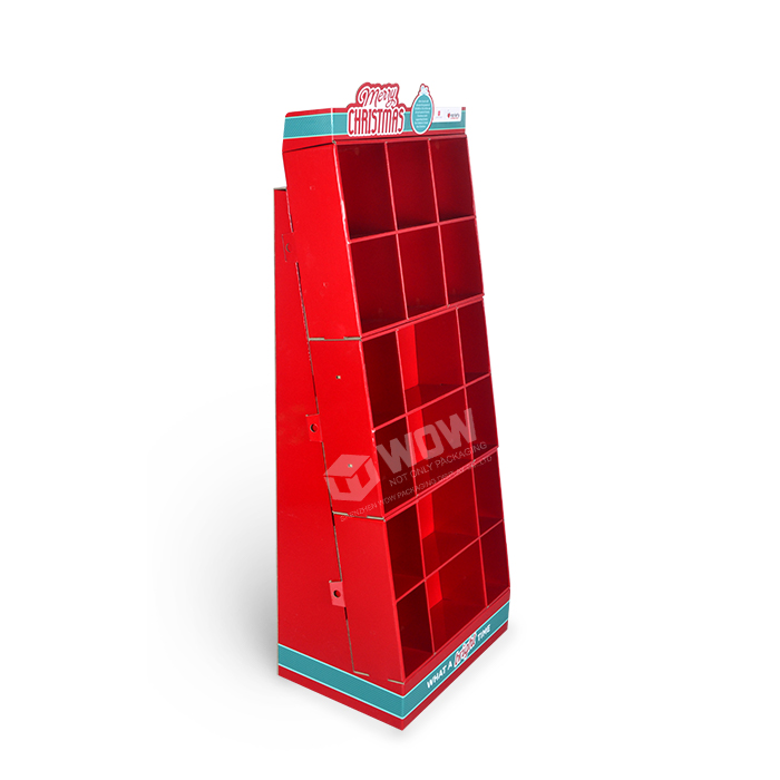 Custom Cardboard Book and Boxed Cards Floor Display Stand with Spot Color Printing