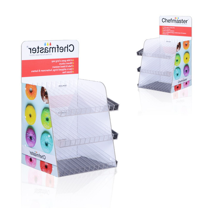 POS Display Counter for Biscuit Display Stand with Acrylic Shelves