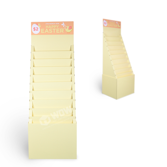 8-Tier Cardboard Floor Display Stand for Greeting Cards