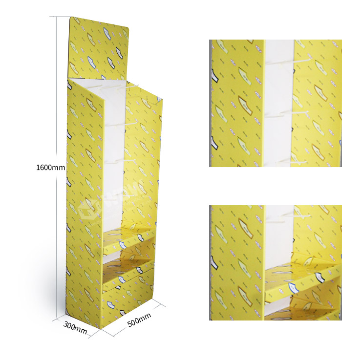 Corrugated Retail Sock Display Rack with Hanging Displays