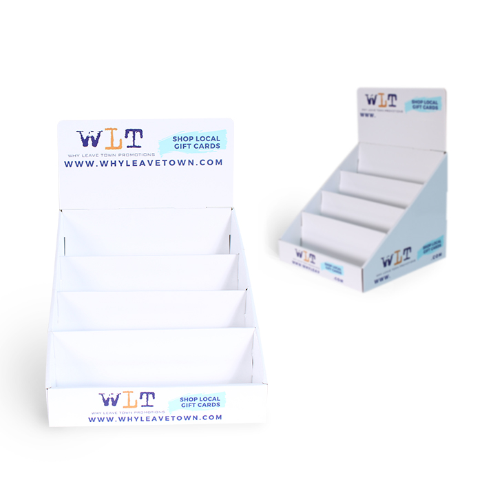 Custom Cardboard Stands for Gift Card Display Featuring POP Counter Displays and 4 Tiers