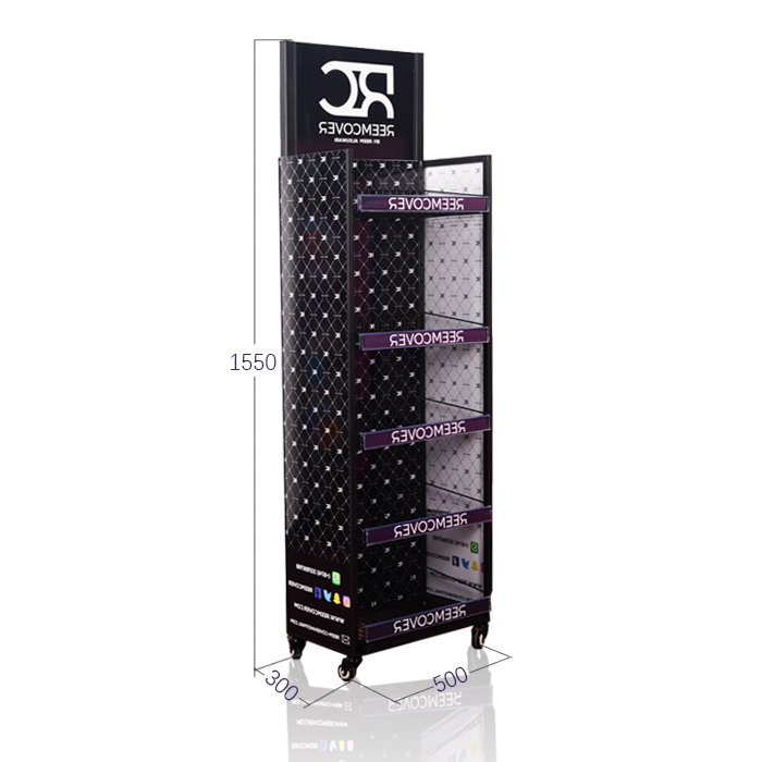 Pop Floor Display with Metal Wine Racks and Display Shelves on Wheels