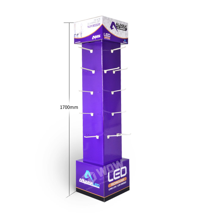 4-Sided Rotating Paperboard POP Display Stand for Accessories