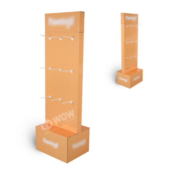 Freestanding Pegboard Mobile Accessories Display Rack in Product Display Karton