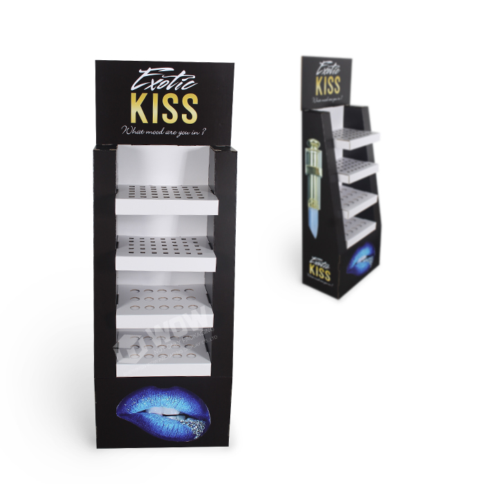 4-Tier Cardboard Lip Balm FSDU POS Display Stand