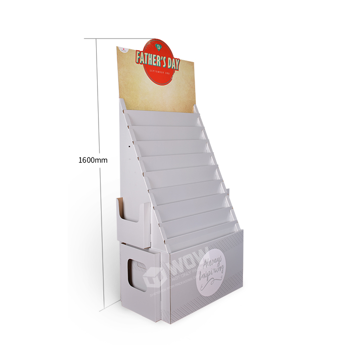 Custom 10-Tier Cardboard POP FSDU Greeting Card Floor Display Stand