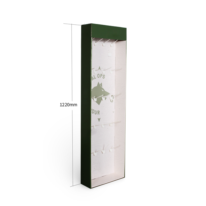 Point of Sale Hanging Purse Display Stand with Cardboard Sidekick Design