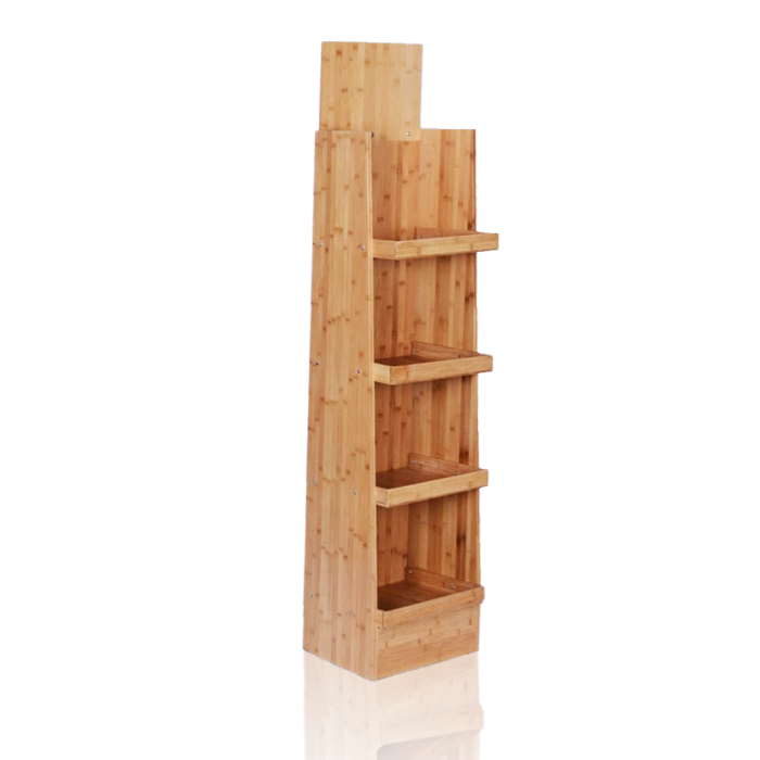 Bamboo Wine Bottle Display Shelf with FSDU Units