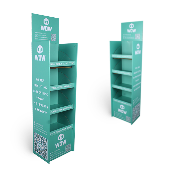 4 Tiers Cardboard POP Up Floor Display Stand