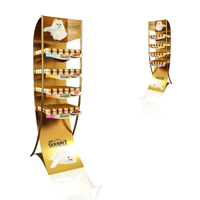 Metal Floor Standing Display Rack for Pet Food